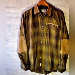 Cabela's Leather Detail Flannel Shirt